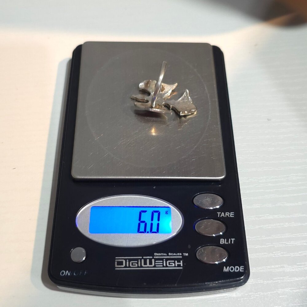 Size 9 Sterling Silver Native Turquoise And Coral Bird Band Ring A301 - Picture 7 of 7